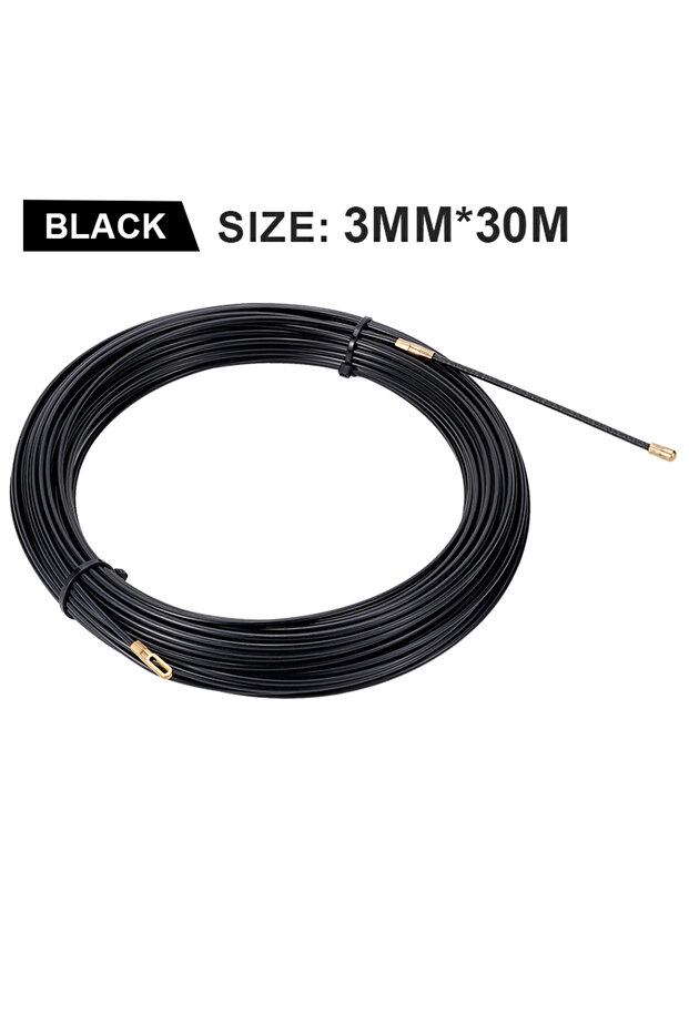 30m 3mm 5/10/15/20/25/30/35/40M Cable Push Puller Black Fiberglass Electric Guide Device Duct Rodder