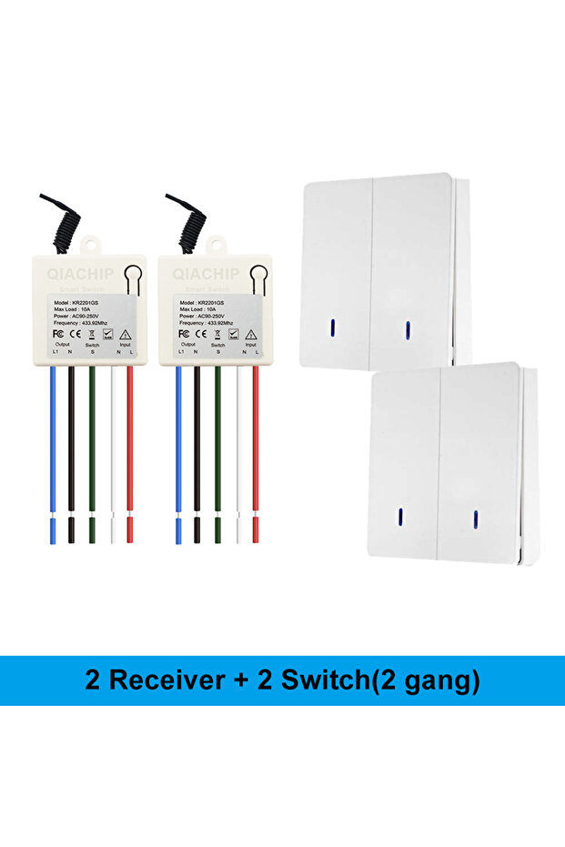 2R 2W 433Mhz Smart Light Switch LED Push Button Switch Universal Wireless Remote Control AC90~250V 1 - 1