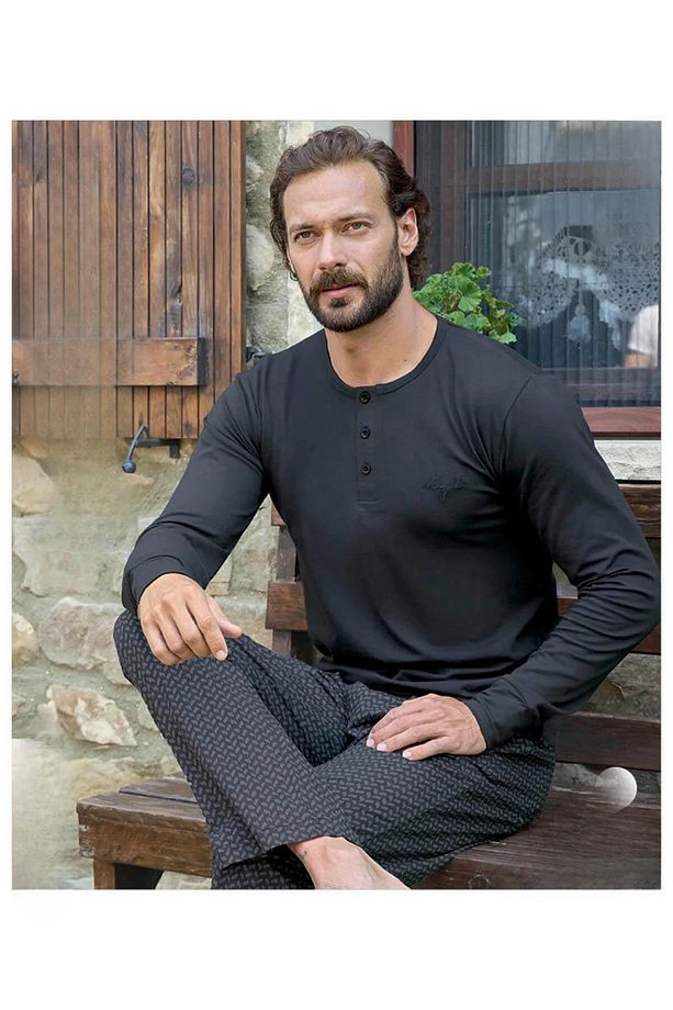 Erkek Modal Uzun Kollu Pijama Takımı 3480 - 1 Adet - 1