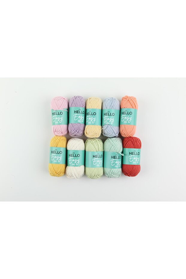 مجموعة خيوط قطنية سهلة - ألوان باستيل - 1