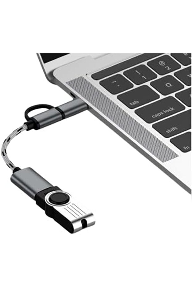 محول كابل بيانات ميكرو USB Type-C 2 في 1 - فضي - 7