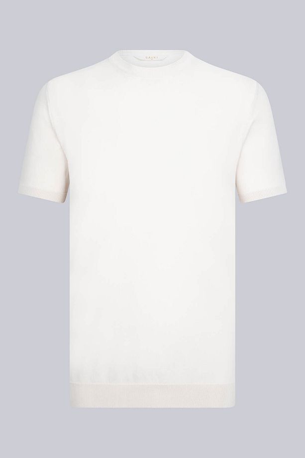 Taş Regular Fit Bisiklet Yaka Rayon Tişört - 1