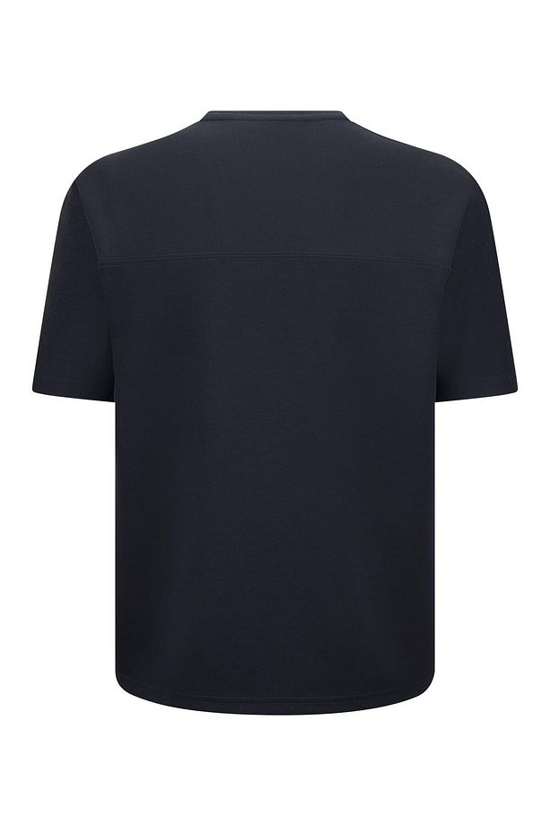 Lacivert Regular Fit Bisiklet Yaka Oversize Tişört - 2