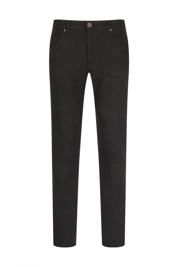 Brown Relaxed Cut 5 Pocket Canvas Trousers