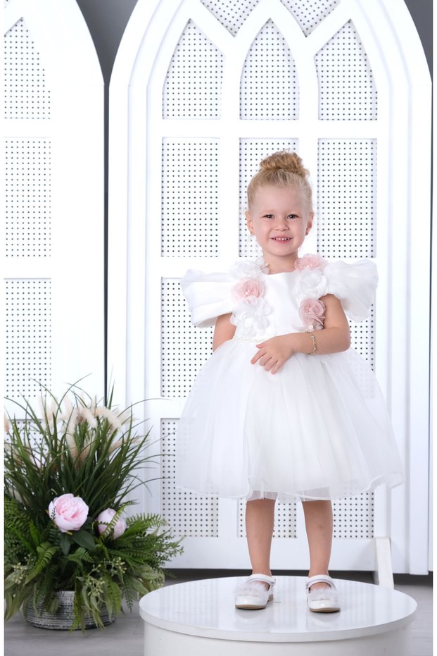 Flower Baby Dress - White - A Magical Choice For Little Princesses3156
