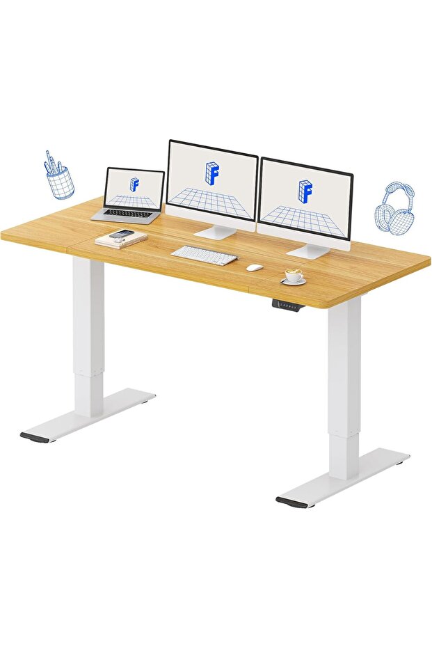 FlexiSpot Modern Standing Desk with Height Adjustable 165x70 - Coco Bolo