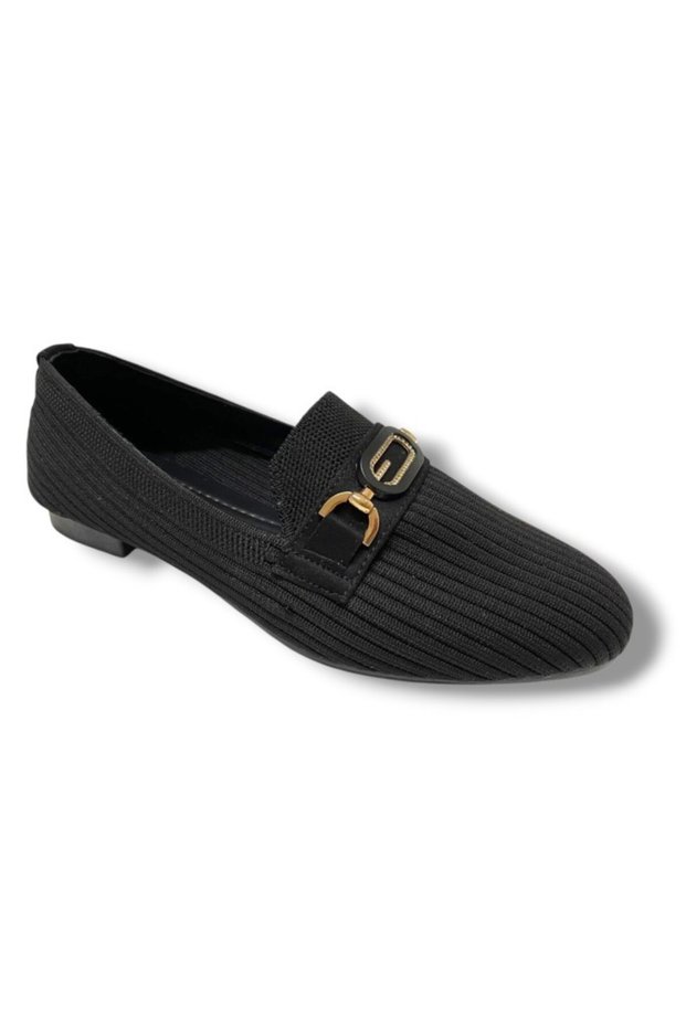 C-Shoes 3160-25 Knitwear g Ellipse Stone Buckle Women's Ballerinas