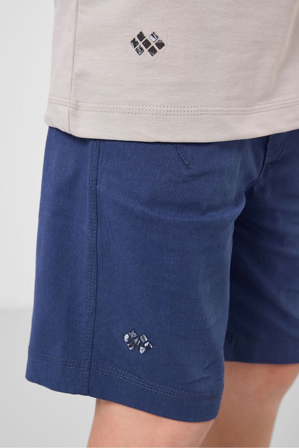 Taş-Parlament Pamuklu Oversize Fit Dokuma Hafif Esnek Chino Erkek Çocuk Şort Takım - 11277 - 7