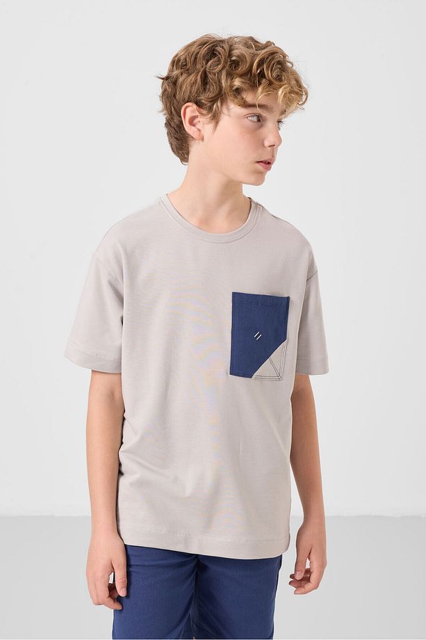 Taş-Parlament Pamuklu Oversize Fit Dokuma Hafif Esnek Chino Erkek Çocuk Şort Takım - 11278 - 6