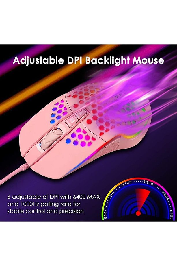 K660 Pembe - Mavi Switch Gamer Klavye G11 Pembe Oyuncu Mouse Seti - 4