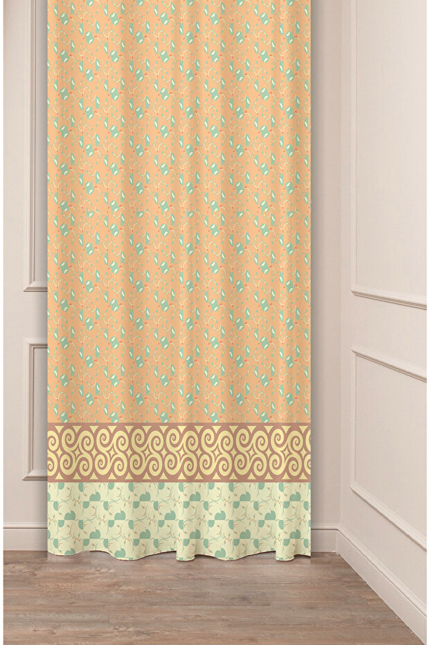 Authentic, Anatolian, Ethnic, Bohemian Patterned Special Design Digital Printed (Single Wing) Modern Stylish Background Curtain