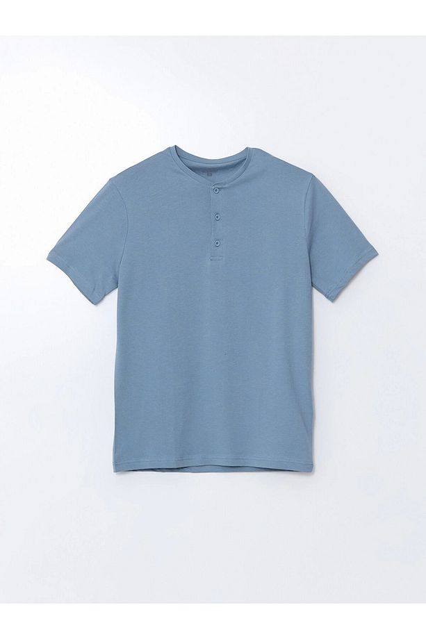 Mavi Standart Kalıp Erkek Şortlu Pijama Takımı - 6