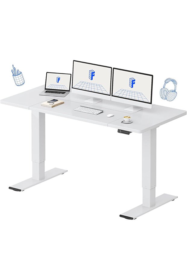 FlexiSpot Modern Standing Desk with Height Adjustable 161x70 - Premium White