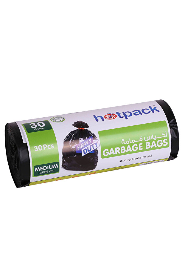 Heavy Duty Black Garbage Bag Roll, Trash Bag Medium, 30 Gallons, 65x95cm, 450 Pieces