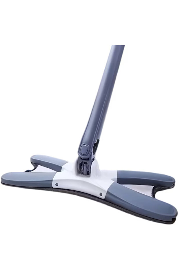 Macvi® Rectangular Wringing Mop, 2 Reusable Microfiber Cloths, Flat Head, Blue - 1