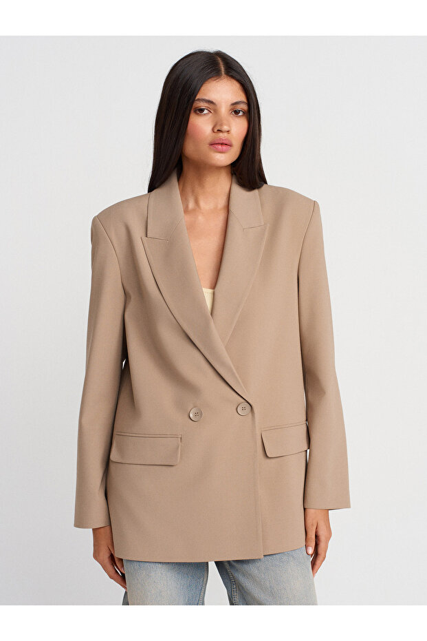 60770 Blazer Ceket-Bej - 1