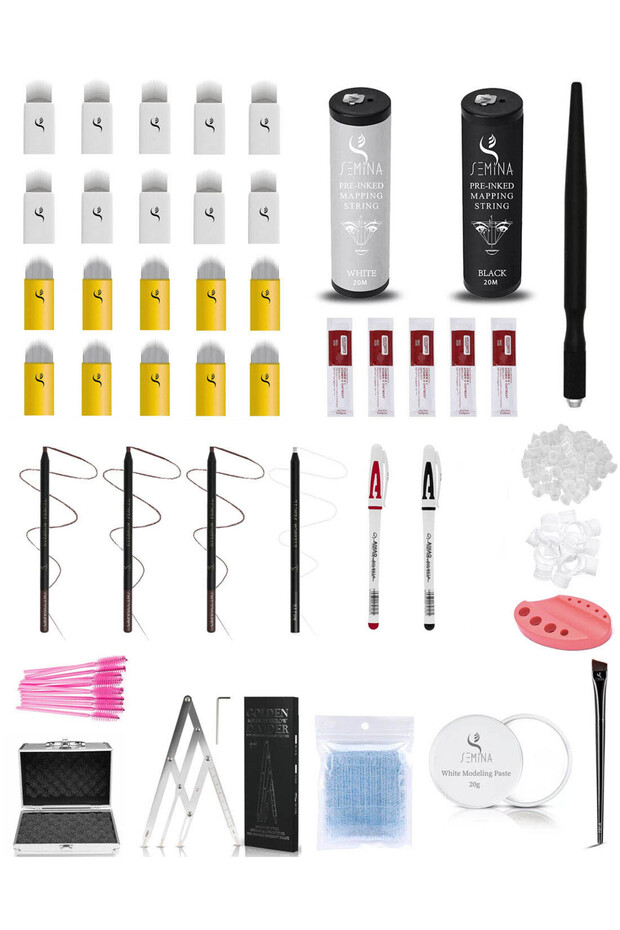 Semina Profesyonel Uygulama Microblading Seti Bond Çantalı Premium Eksiksiz Mikroblading Seti - 1