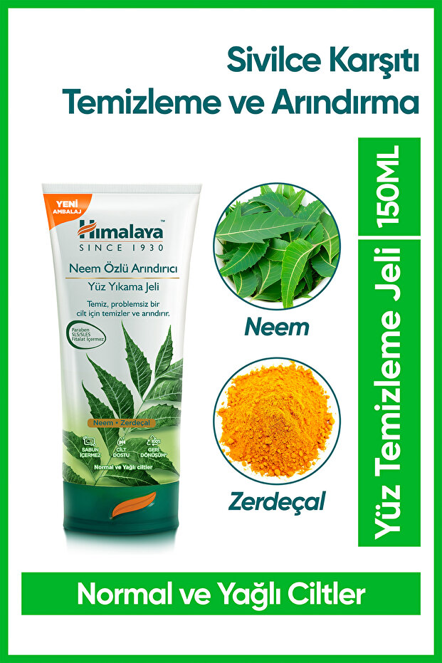Anti-Acne Purifying Face Wash Gel 150 ml | Neem & Turmeric | Normal and Oily Skin