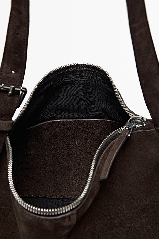 Kalın süet deri çapraz askılı çanta - 3