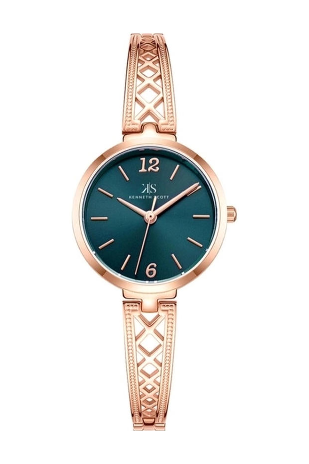 Kenneth Scott Women's Analog Blue Dial Watch - K22518-RBKH