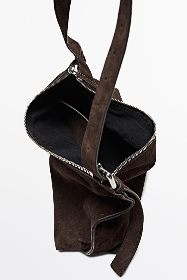 Kalın süet deri çapraz askılı çanta - 4