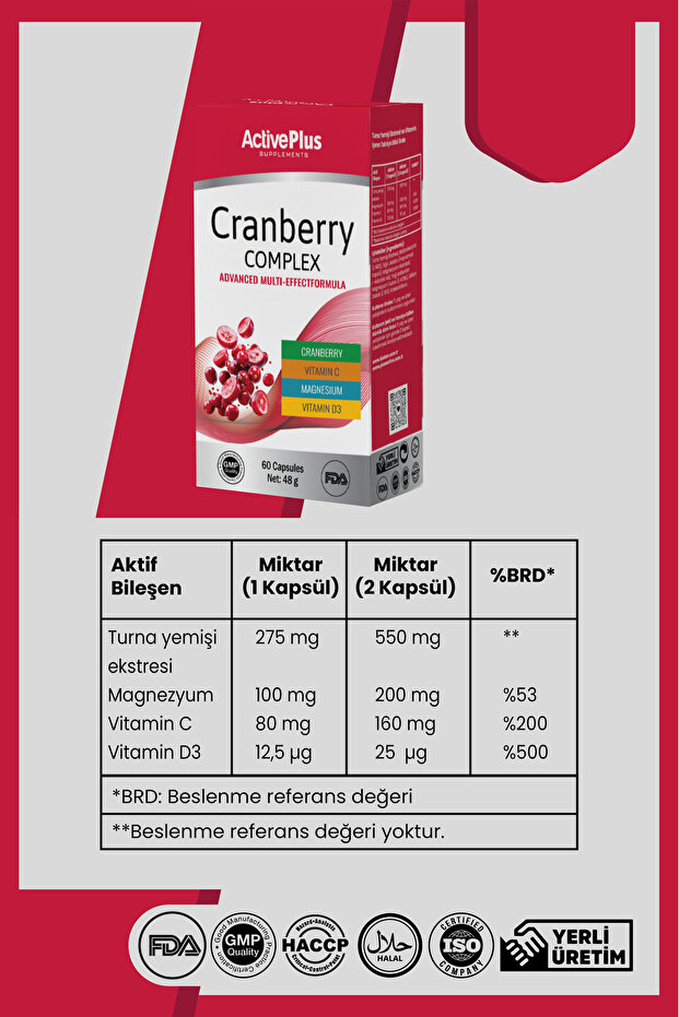Cranberry - C Vitamini Complex 60 Kapsül - 5