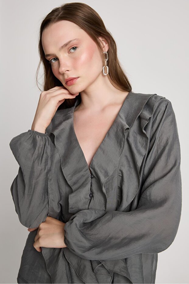 Esmee Ruffle Μπλούζα Anthracite - 2