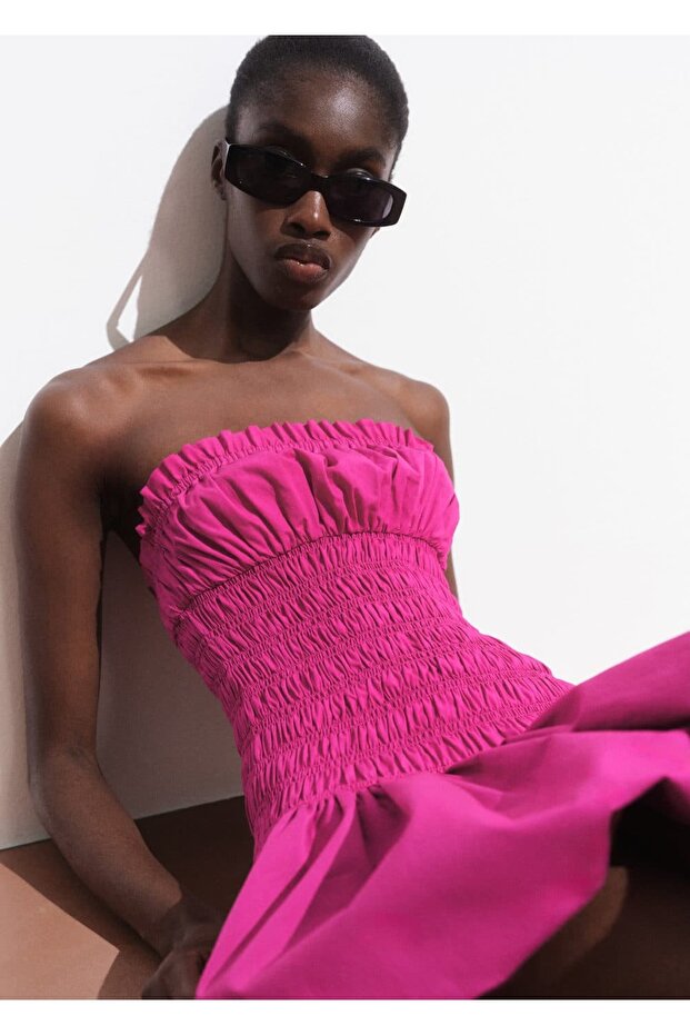 Balon etekli kısa elbise - 7