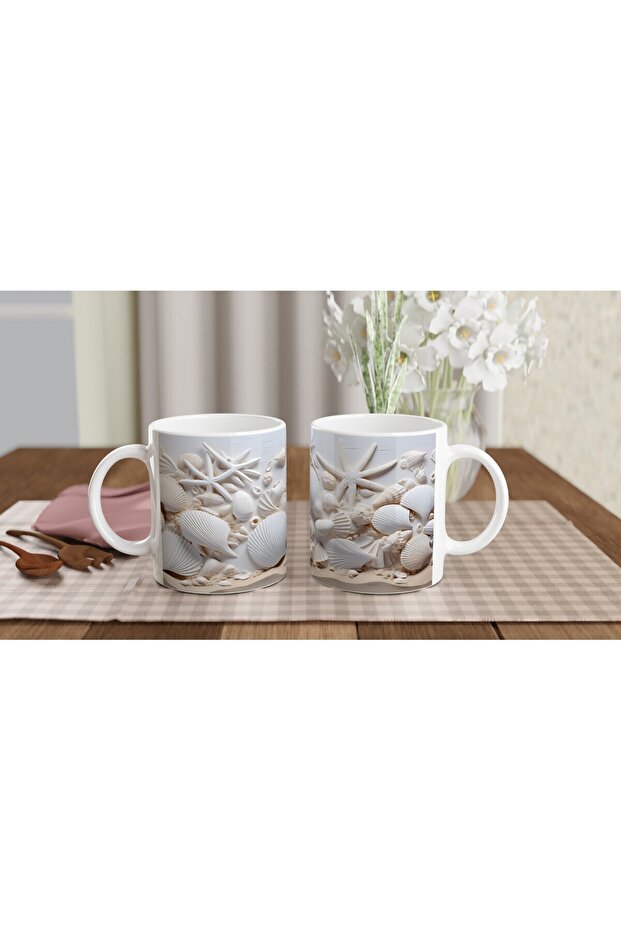 White Seashell Collection Mug Cup - 5