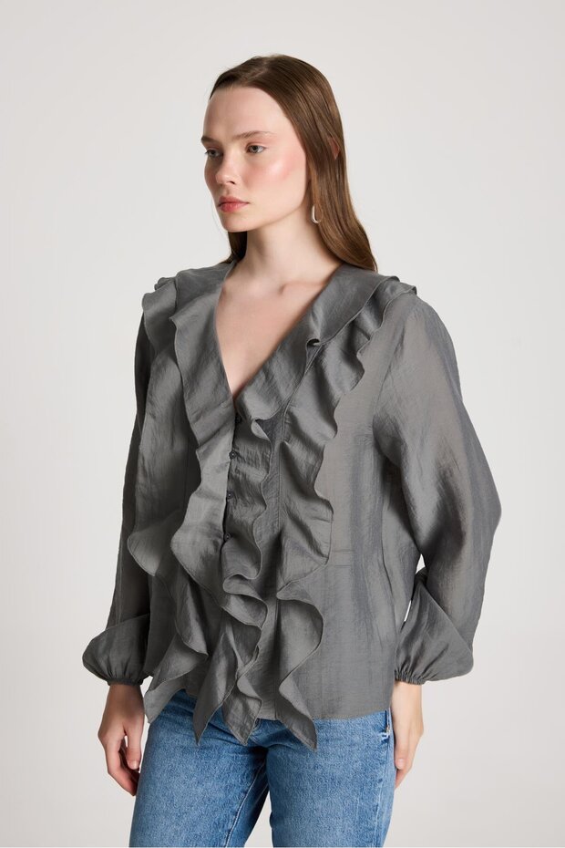 Esmee Ruffle Μπλούζα Anthracite - 1