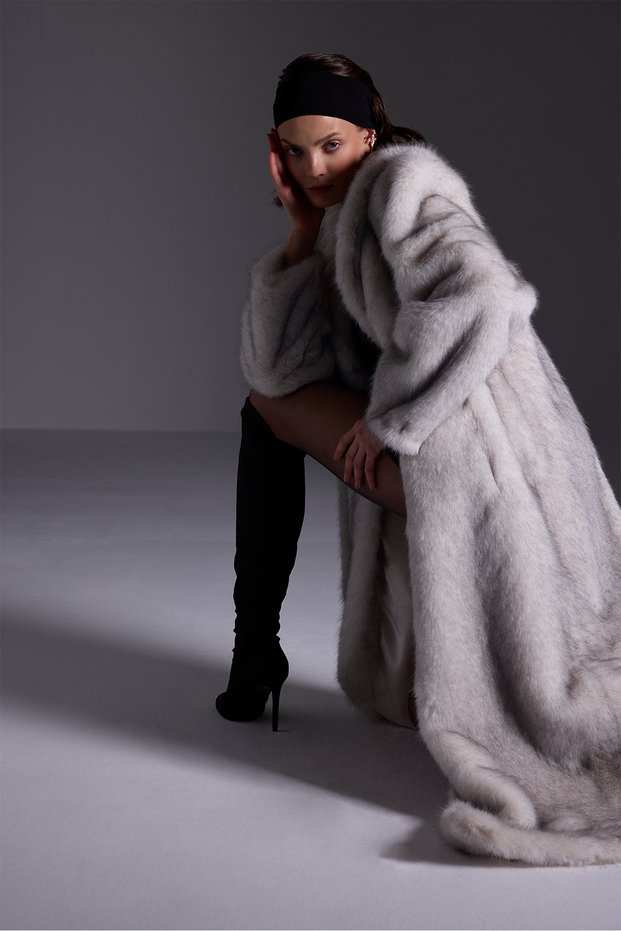 Premium Shawl Collar Mob Wife Faux Fur Maxi Women's Coat