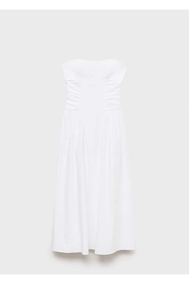 Straplez midi elbise - 3