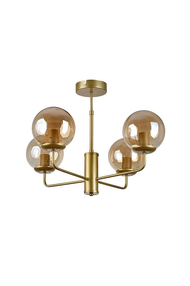 Lapis Modern Tasarım Salon Mutfak Yatak Odası Eskitme Renk Bal Camlı 4 Lü Avize - 1