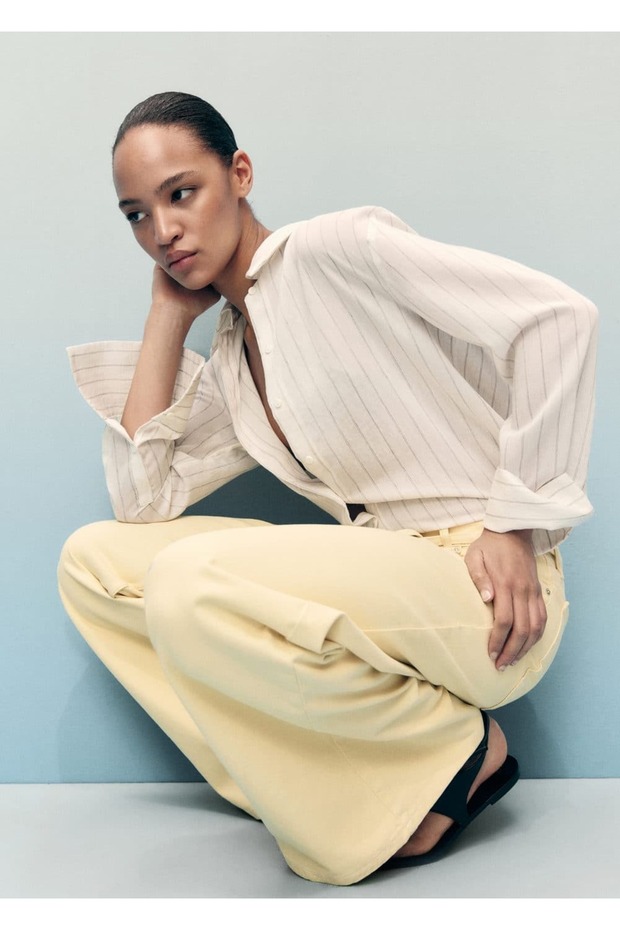 Düşük belli kemerli wideleg jean pantolon - 8