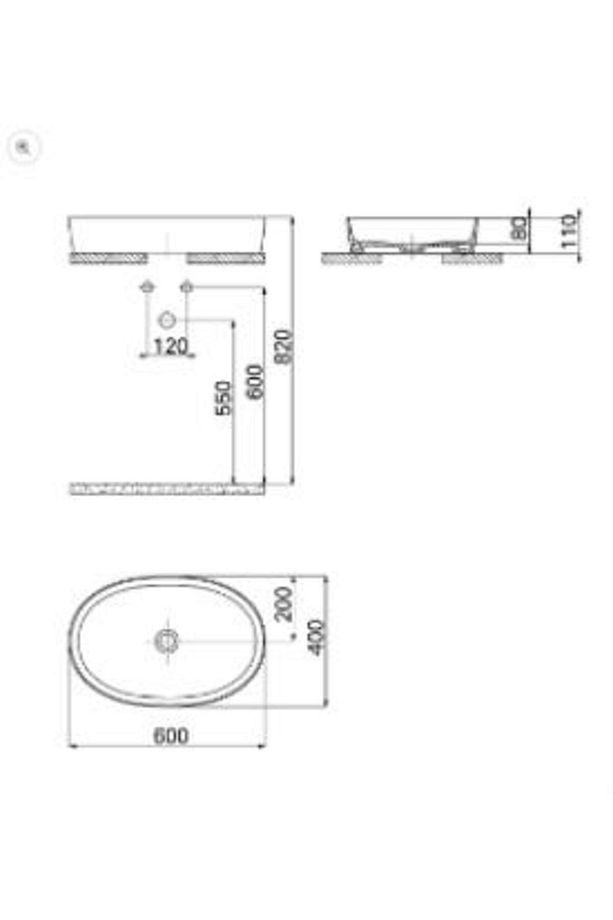 Lp160 Loop Oval Çanak Lavabo 40x60 Cm Mat Cappuccino - 3