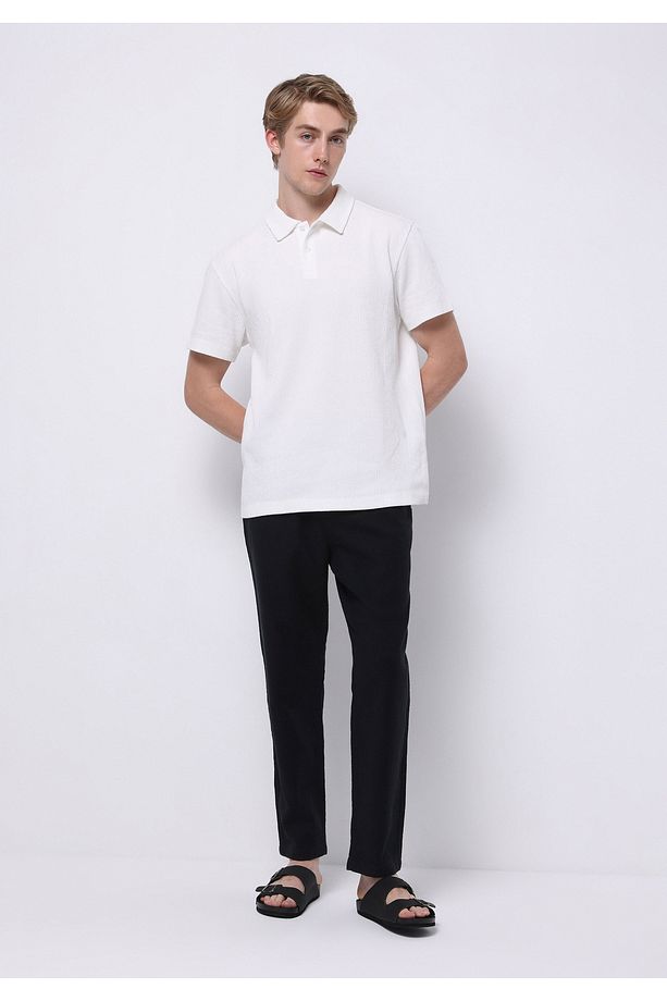 Regular Fit Orta Bel Uzun Paça Erkek Siyah Pantolon - 3