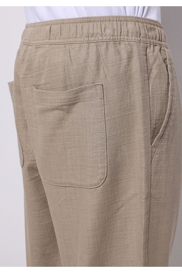 Regular Fit Orta Bel Uzun Paça Erkek Bej Pantolon - 6