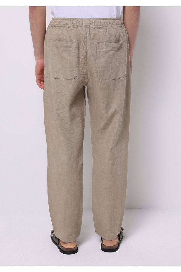 Regular Fit Orta Bel Uzun Paça Erkek Bej Pantolon - 2