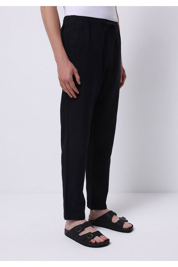 Regular Fit Orta Bel Uzun Paça Erkek Siyah Pantolon - 4