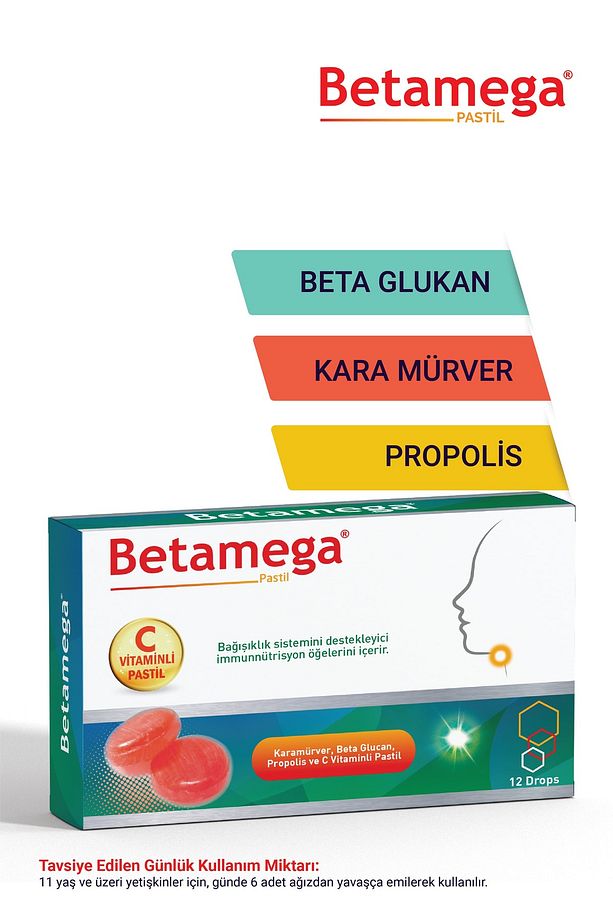 Pastil 12 Adet - Kara Mürver, Beta Glukan, Propolis Ve C Vitaminli - 1