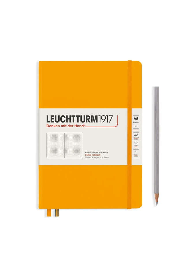 Leuchttrum 1917 غطاء صلب متوسط (A5)، 251 صفحة من النقاط المرقمة دفتر ملاحظات Rising Sun 363387
