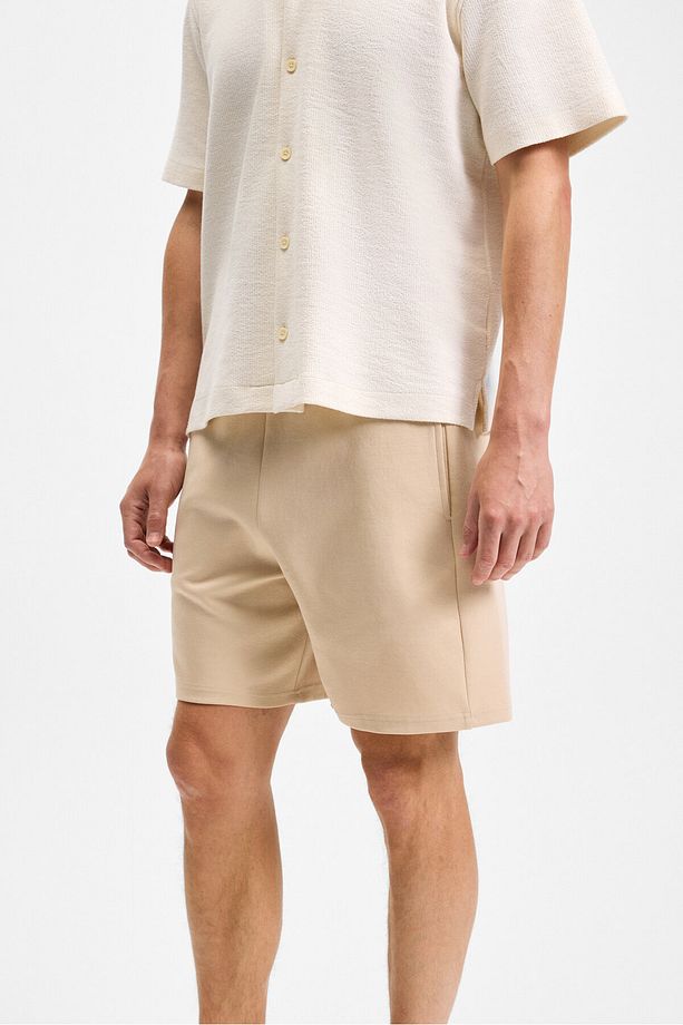 TYRONE Erkek Beli Lastikli Arka Tek Cepli Relaxed Fit Bej Şort - 4