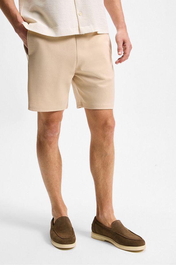 TYRONE Erkek Beli Lastikli Arka Tek Cepli Relaxed Fit Bej Şort - 3