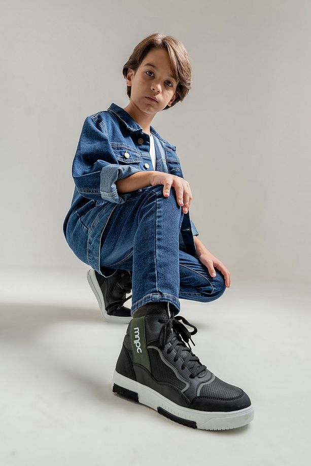 Erkek Çocuk Siyah Anatomik Sneaker Bot - 1