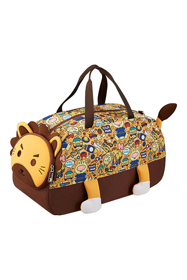 3D Cute Lion Kids Duffle Bag/Activity Bag - Brown, 18"