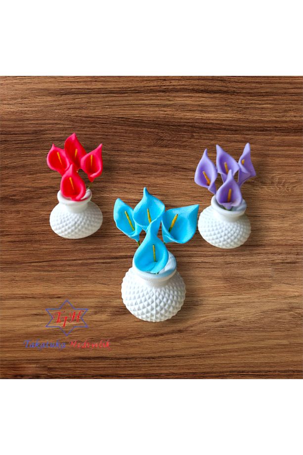 Üçlü Dekoratif Mini Set Gala Çiçekli 4x7cm - 2