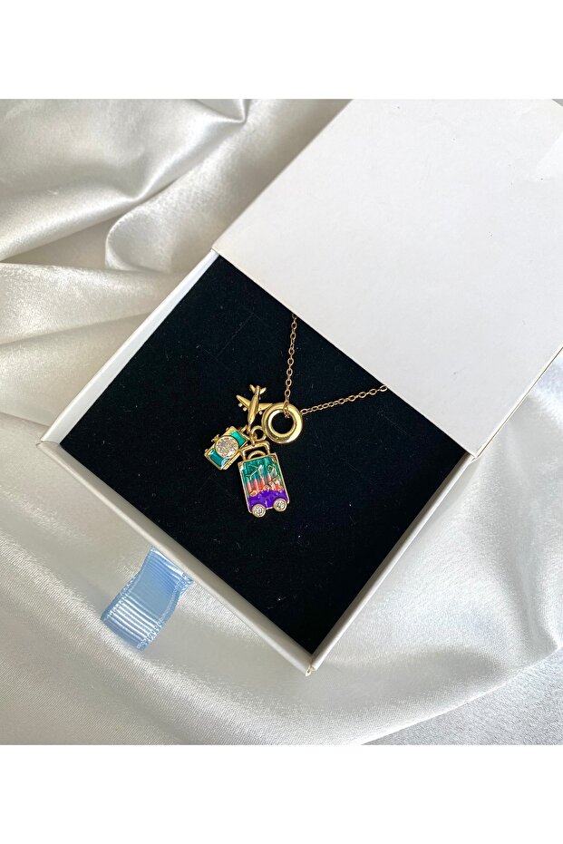 Çelik Seyehat Charm Kolye - 2