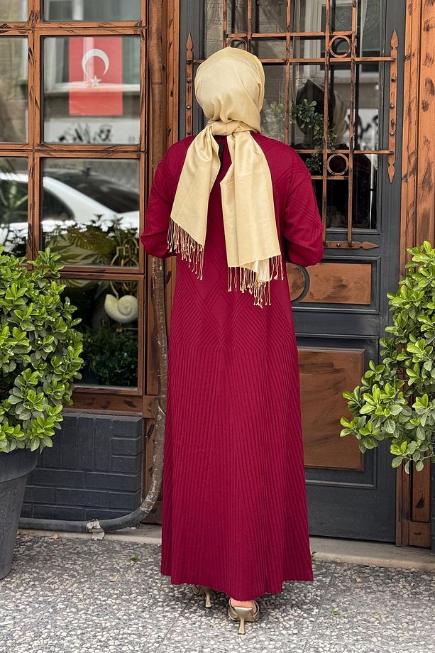 İNVEE Elbise 7002A Bordo - 4