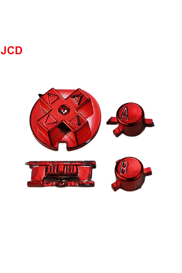 مجموعة أزرار JCD الحمراء المطلية كهربائياً لجهاز Game Boy، أزرار بديلة لـ GBC، أزرار D-Pad وA وB
