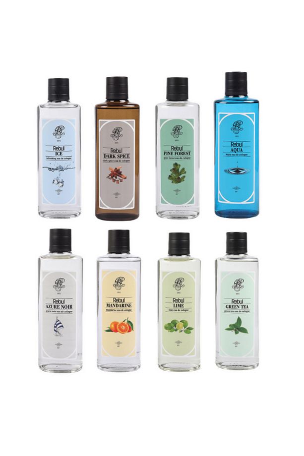 8x250 ml Cam Kolonya Seti | Ice, Dark Spice, Pine, Aqua, Azure Noir, Mandarine, Lime, Green Tea - 2